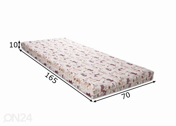 Vaahtomuovipatja HOPP 70x165x10 cm mitat
