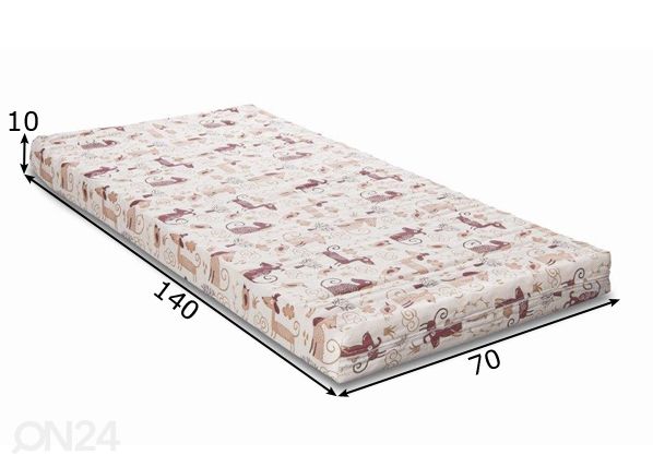 Vaahtomuovipatja Hypnos Hopp 70x140x10 cm mitat