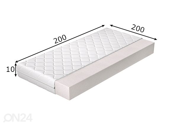 Vaahtomuovipatja Lino 200x200 cm mitat
