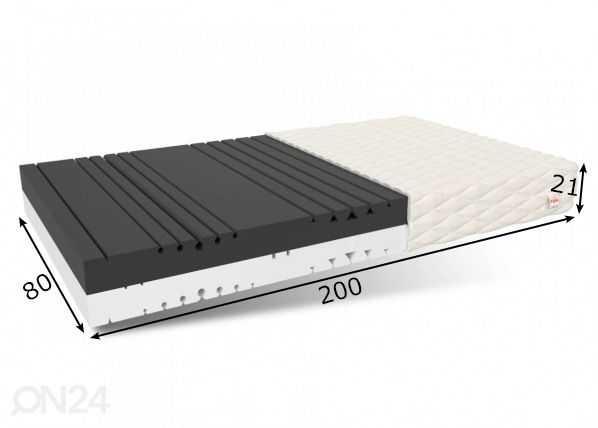 Vaahtomuovipatja Ravel 80x200 cm mitat