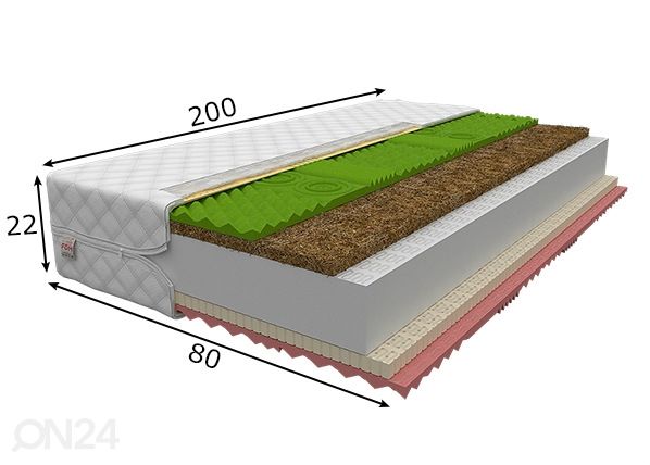 Vaahtomuovipatja Savona 80x200 cm mitat
