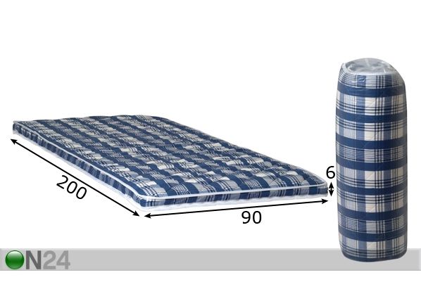 Vaahtomuovipatja UNI 90x200x6 cm mitat