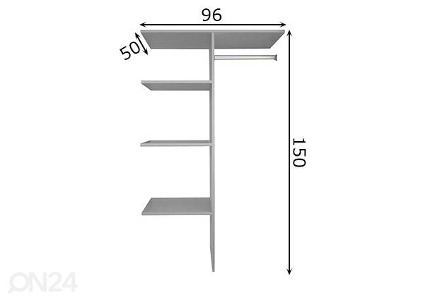 Vaatekaapin jakaja 755 (100 cm) mitat