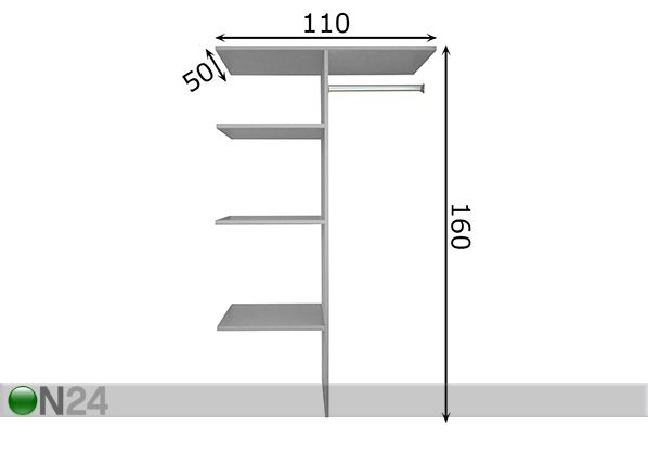 Vaatekaapin jakaja 763 110 cm mitat