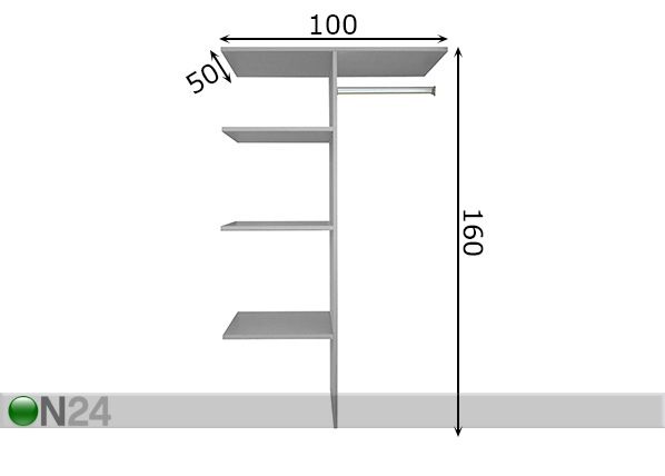 Vaatekaapin jakaja 766 (100 cm) mitat