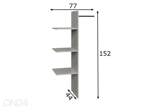 Vaatekaapin jakaja MRK 888 (77 cm) mitat