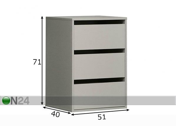 Vaatekaapin laatikosto mitat