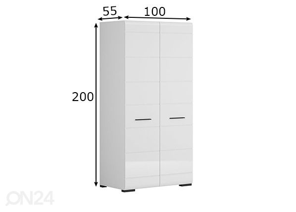 Vaatekaappi 100 cm mitat