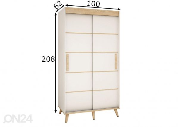 Vaatekaappi 100 cm mitat