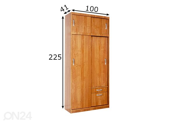 Vaatekaappi 100 cm mitat
