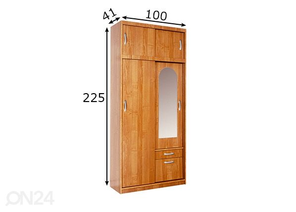 Vaatekaappi 100 cm mitat