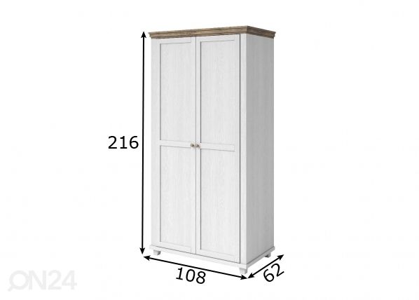 Vaatekaappi 108 cm mitat