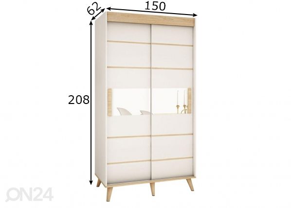 Vaatekaappi 150 cm mitat