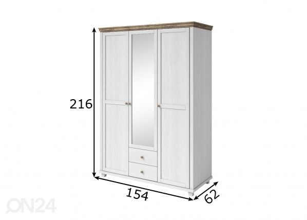 Vaatekaappi 154 cm mitat