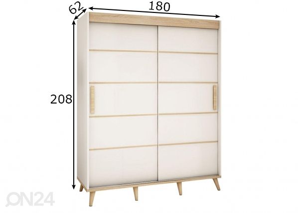 Vaatekaappi 180 cm mitat