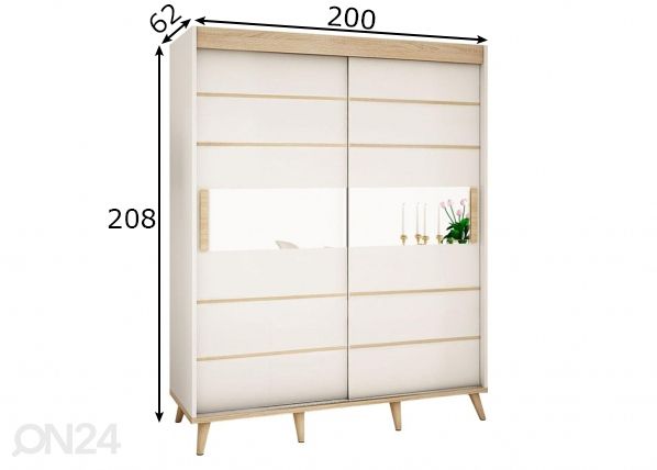 Vaatekaappi 200 cm mitat