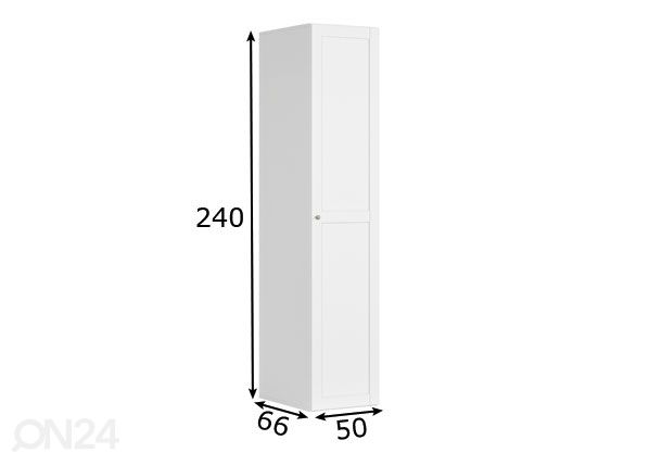Vaatekaappi 50 cm mitat