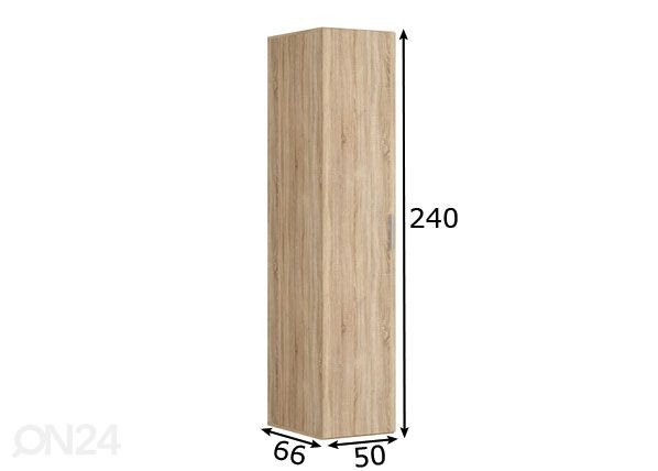 Vaatekaappi 50 cm mitat