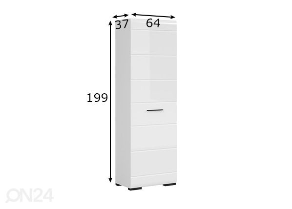 Vaatekaappi 64 cm mitat