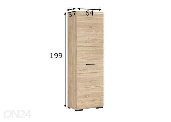 Vaatekaappi 64 cm mitat