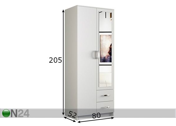 Vaatekaappi 80 cm mitat