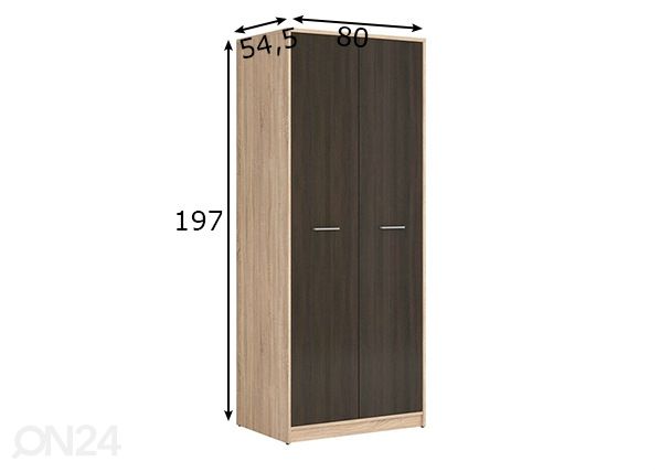 Vaatekaappi 80 cm mitat