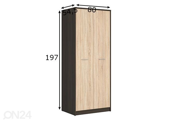 Vaatekaappi 80 cm mitat