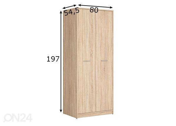 Vaatekaappi 80 cm mitat