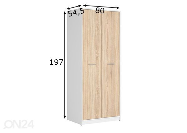 Vaatekaappi 80 cm mitat