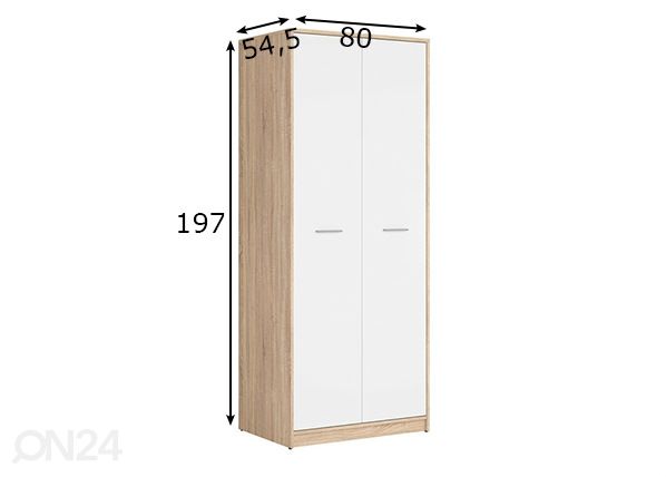 Vaatekaappi 80 cm mitat