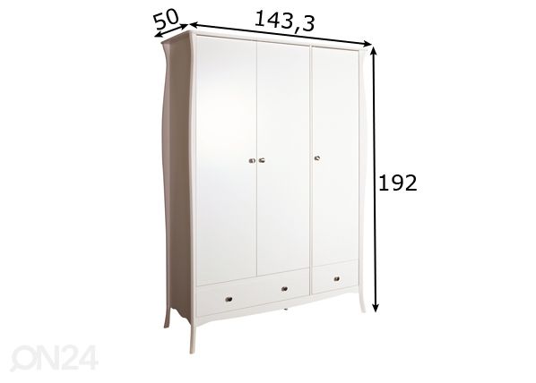 Vaatekaappi Baroque 107 mitat