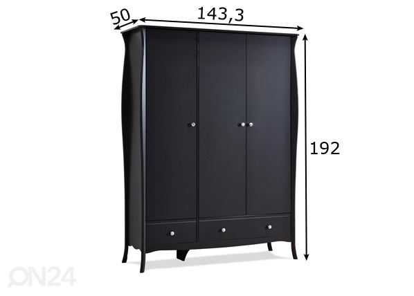 Vaatekaappi Baroque 107 mitat