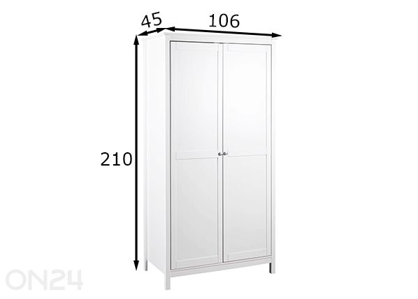 Vaatekaappi Chilly Home 106 cm mitat
