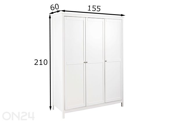Vaatekaappi Chilly Home 155 cm mitat