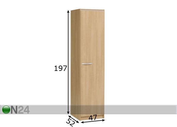 Vaatekaappi EVO 1 ovinen mitat