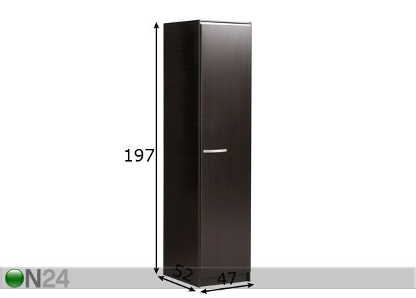 Vaatekaappi EVO 1 ovinen coffee mitat