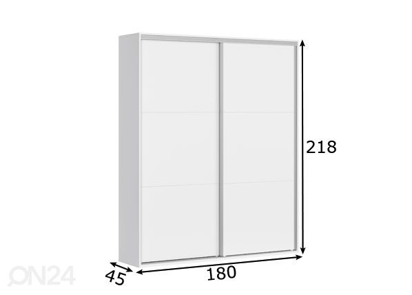 Vaatekaappi Franziska 180 cm mitat