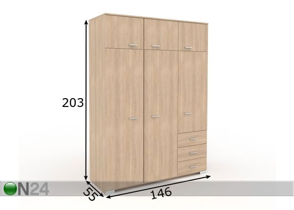 Vaatekaappi GALAXY mitat