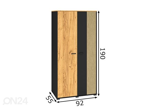 Vaatekaappi Gotland 92 cm mitat