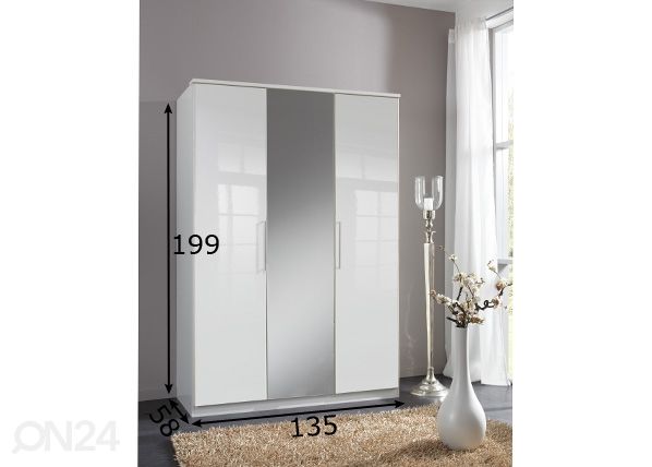 Vaatekaappi Greven 135 cm mitat
