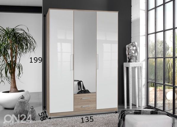 Vaatekaappi Greven 135 cm mitat
