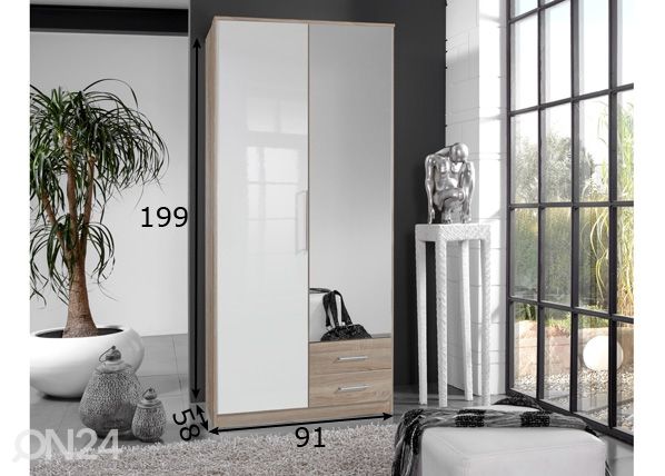 Vaatekaappi Greven 91 cm mitat