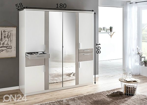 Vaatekaappi Koblenz 180 cm mitat