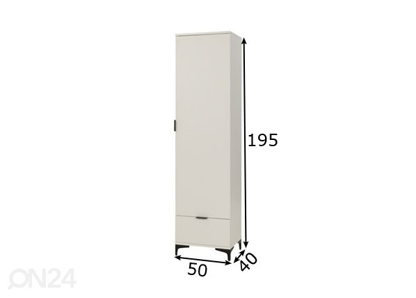 Vaatekaappi Lewisville 50 cm mitat