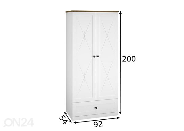 Vaatekaappi Lille 92 cm mitat