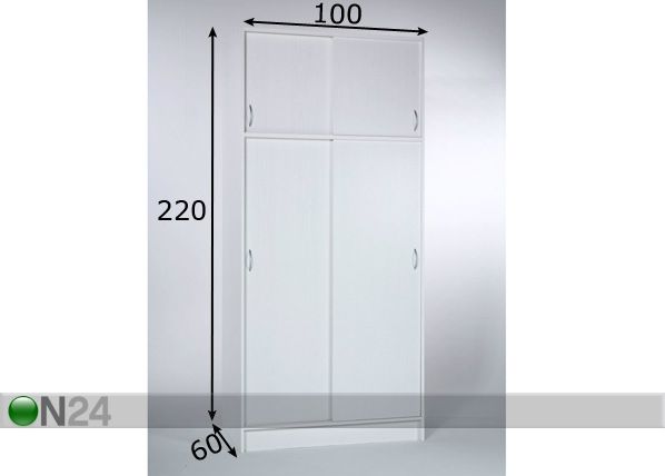 Vaatekaappi liukuovilla 100 cm mitat