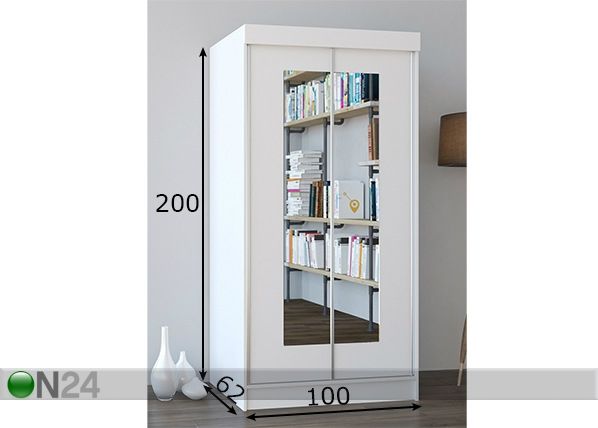 Vaatekaappi liukuovilla 100 cm mitat