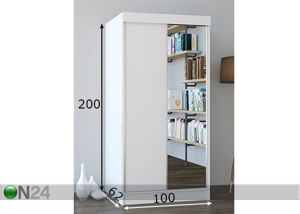 Vaatekaappi liukuovilla 100 cm mitat
