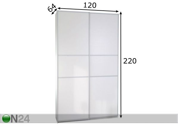 Vaatekaappi liukuovilla 120 cm mitat