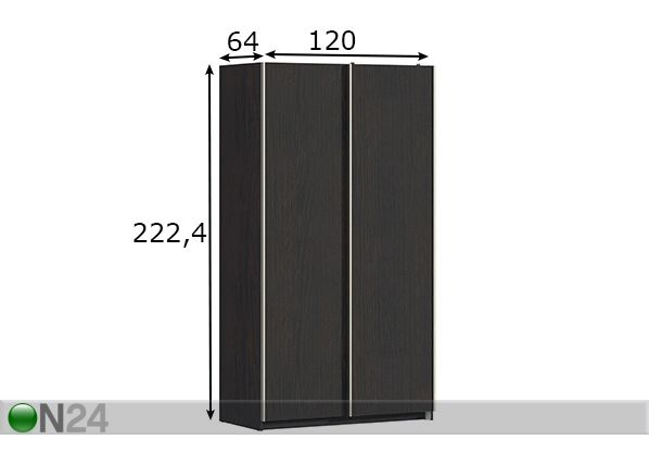 Vaatekaappi liukuovilla PARMA mitat